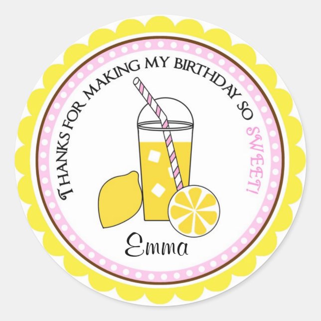 Personalized Lemonade Stickers (Front)