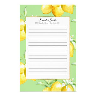 Lemon Stationery Templates, Lemon Custom Stationery Templates