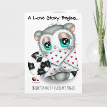 Personalized Lemur Wedding Invitation - Hand-Drawn