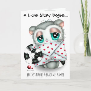 Personalized Lemur Wedding Invitation - Hand-Drawn