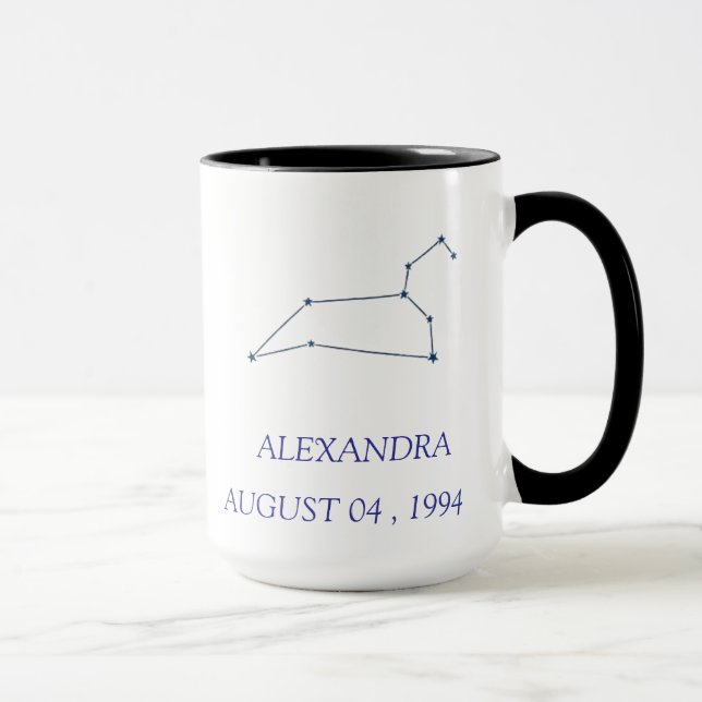 Personalized Leo Constellation Mug - Custom Star S (Right)
