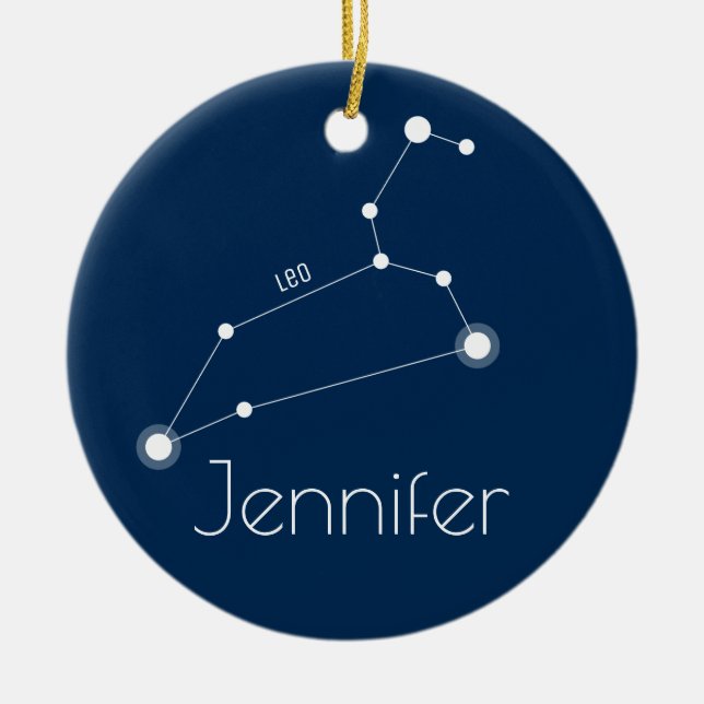 Personalized Leo Constellation Ornament (Front)