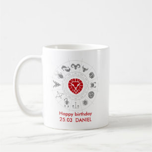 Personalized Leo Zodiac Birthday Gift Coffee Mug