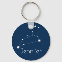 Personalized Leo Zodiac Constellation Keychain
