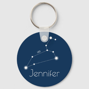 Personalized Leo Zodiac Constellation Keychain