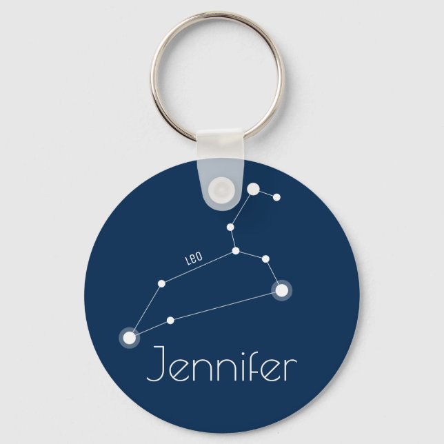 Personalized Leo Zodiac Constellation Keychain (Front)