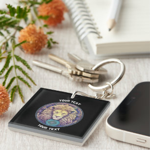PERSONALIZED LEO ZODIAC SIGN KEYCHAIN