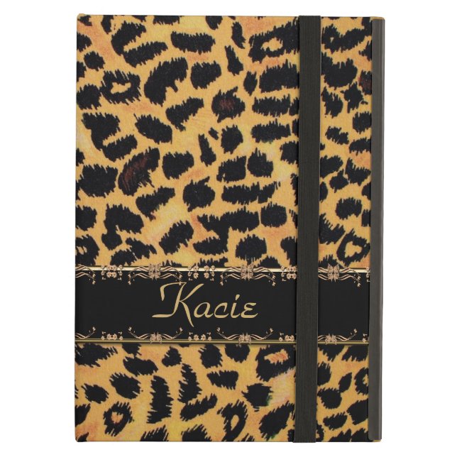 Personalized Leopard Animal Print iPad Air Case (Front Closed)