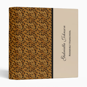 Personalized Leopard Binder