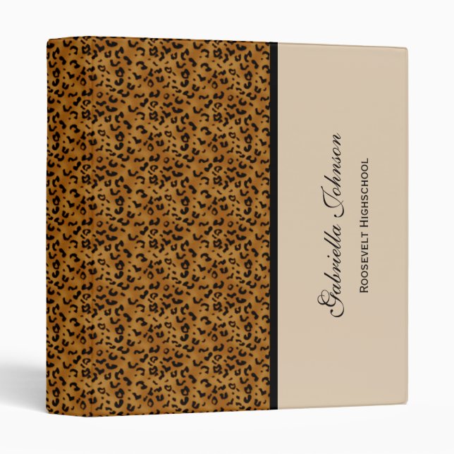 Personalized Leopard Binder (Front/Spine)