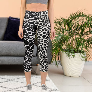 Personalized leopard Cheetah Big Cat Pattern Print Capri Leggings