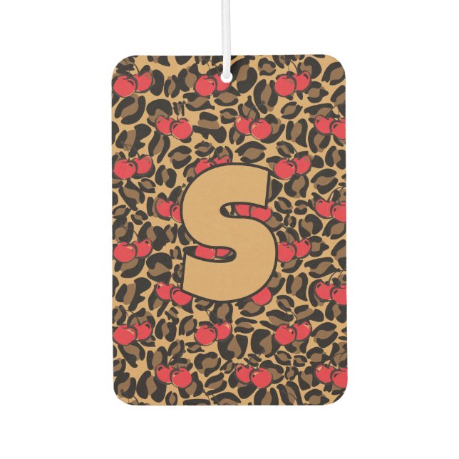Personalized Leopard Cherries Air Freshener (Front)