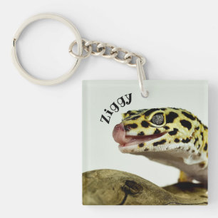 Personalized Leopard Gecko Lizard Keychain