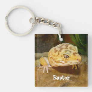 Personalized Leopard Gecko Lizard  Keychain