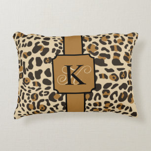 Personalized Leopard Jaguar Animal Print Pattern Accent Pillow