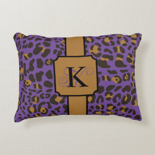 Personalized Leopard Jaguar Animal Print Pattern Accent Pillow