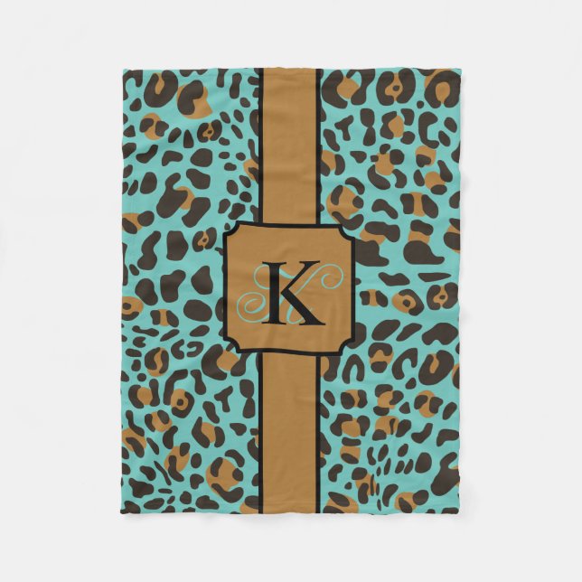 Personalized Leopard Jaguar Animal Print Pattern Fleece Blanket (Front)