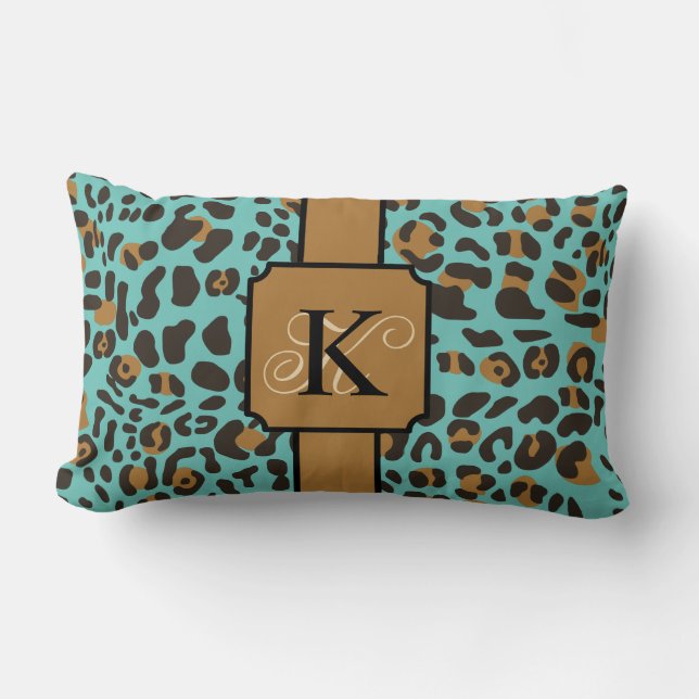Personalized Leopard Jaguar Animal Print Pattern Lumbar Pillow (Front)