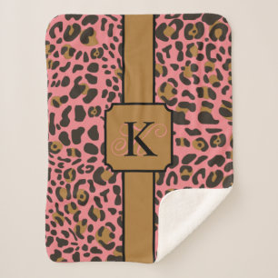 Personalized Leopard Jaguar Animal Print Pattern Sherpa Blanket