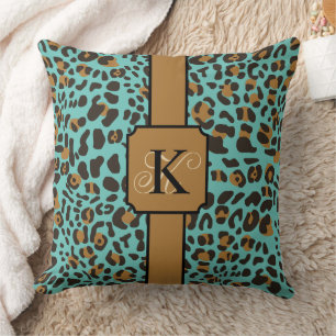 Personalized Leopard Jaguar Animal Print Pattern Throw Pillow