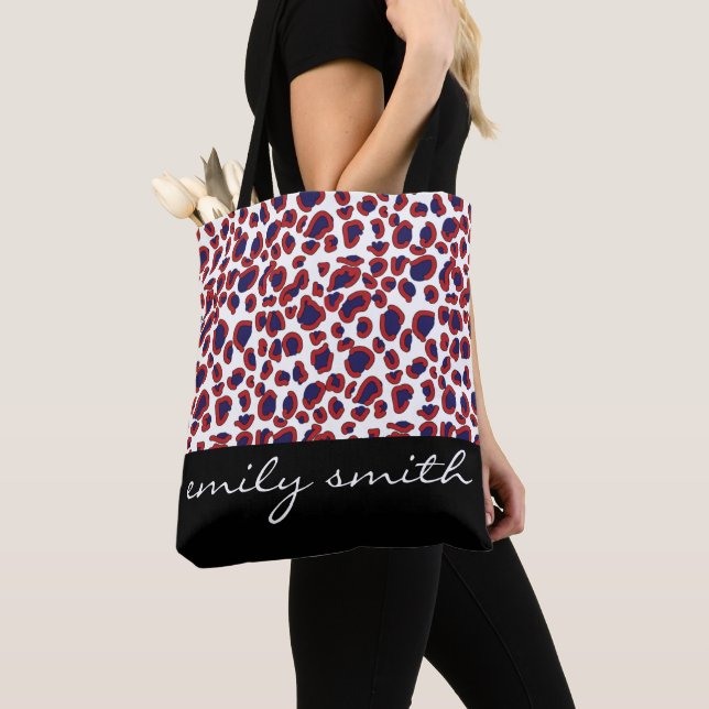 Personalized Leopard Pattern Tote Bag (Close Up)