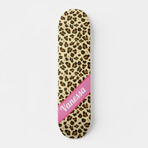 Personalized Leopard Print - Girls  Skateboard