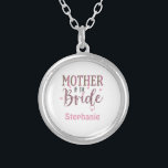 Personalized Leopard Print Mother of Bride Gift  Silver Plated Necklace<br><div class="desc">Personalize this silver necklace or locket for the mother of the bride.  The pink and grey leopard print is trendy and a these will be a great gift for her. See our ones for Mother of the groom and bridesmaids.</div>