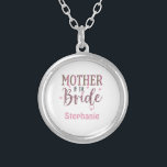 Personalized Leopard Print Mother of Bride Gift  Silver Plated Necklace<br><div class="desc">Personalize this silver necklace or locket for the mother of the bride.  The pink and grey leopard print is trendy and a these will be a great gift for her. See our ones for Mother of the groom and bridesmaids.</div>