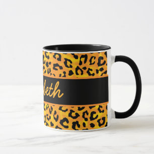 Personalized Leopard Print Mug