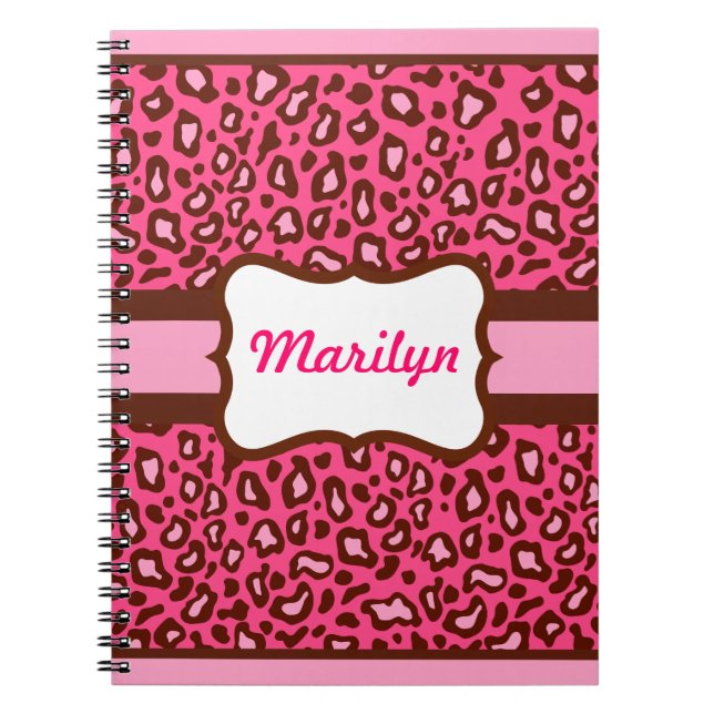 Personalized Leopard Print Notebook (Front)