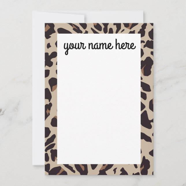 Personalized Leopard Print Notecards (Front)