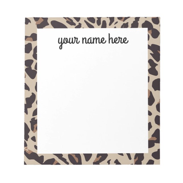 Personalized Leopard Print Notepad (Front)