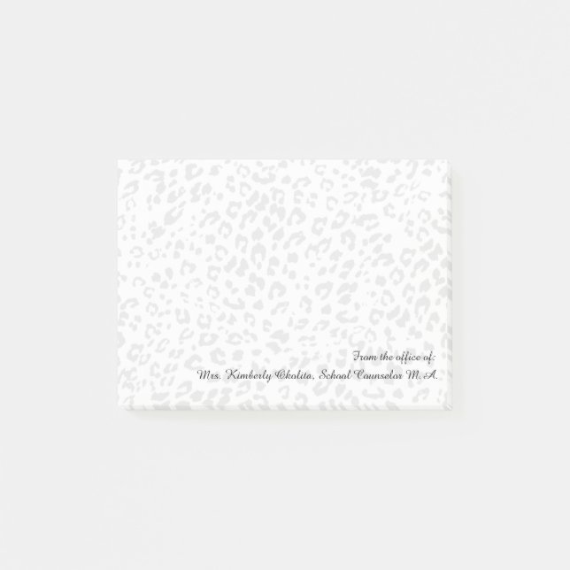 Personalized Leopard Print Office Post-it Notes (Front)