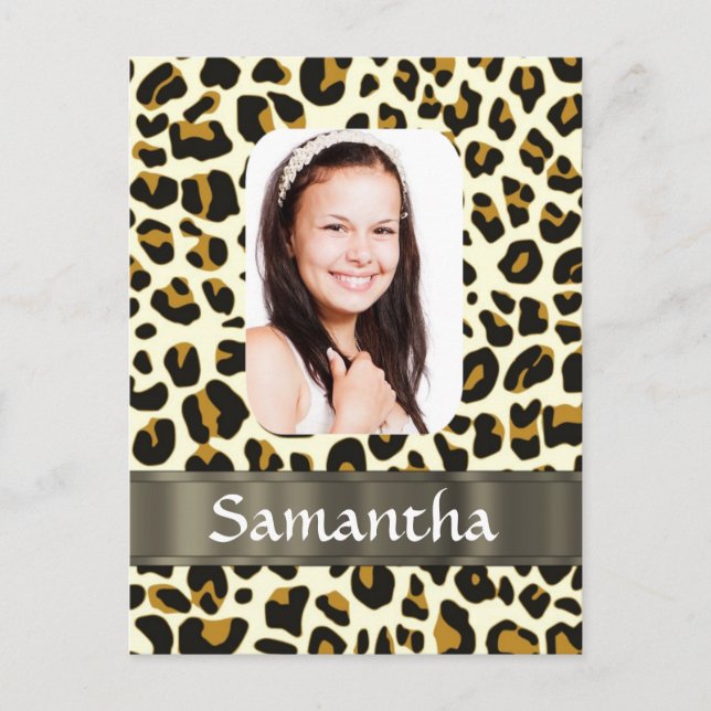 Personalized leopard print postcard (Front)