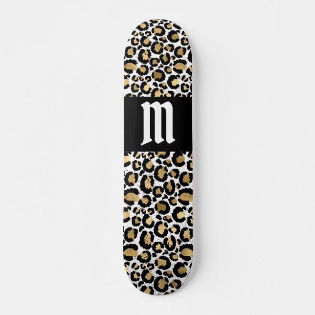Personalized Leopard Print Skateboard (Front)