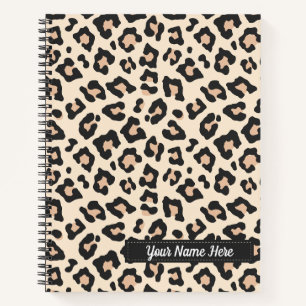 Personalized Leopard Print Spiral Notebook