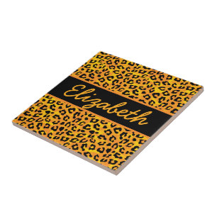 Personalized Leopard Print Tile
