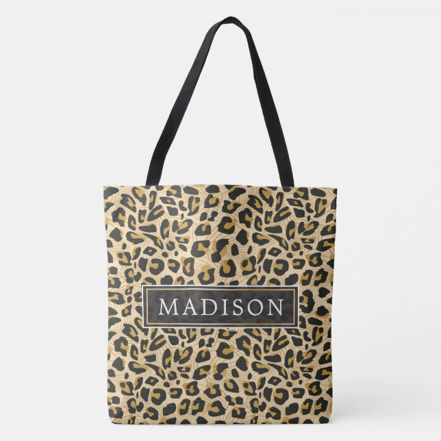 Personalized Leopard Print Tote Bag (Front)