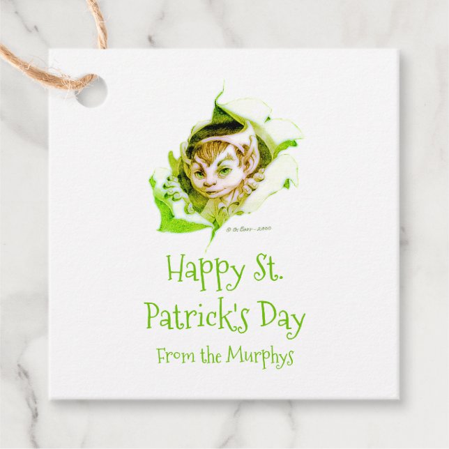 Personalized Leprechaun Favour Tags (Front)
