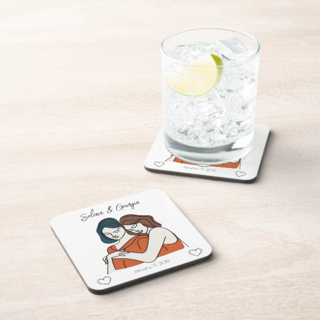 Personalized Lesbian  Coaster (Right Side)