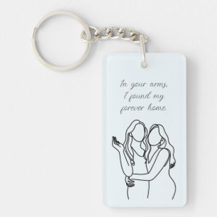 Personalized Lesbian Couple Matching Keychain