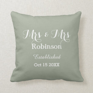 Personalized Lesbian Wedding Throw Pillow