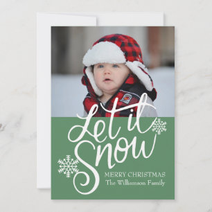 Personalized Let it Snow Christmas Photo Card