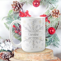 Personalized Let it Snow Snowflakes Mug