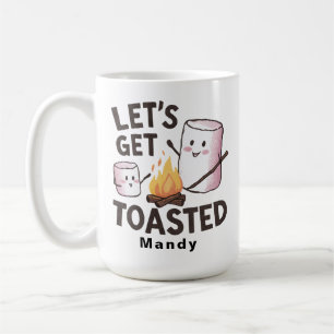 Personalized "Let's Get Toasted" S'mores Camping Coffee Mug