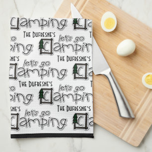 Personalized "Let's Go Camping" Kitchen Towel
