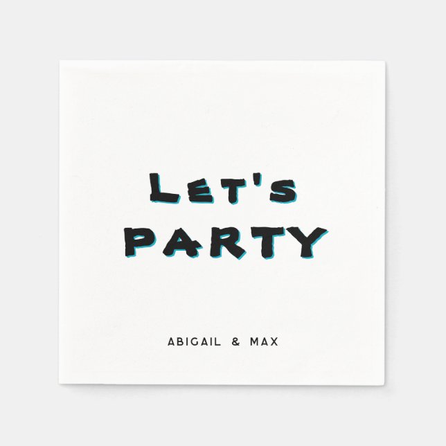 Personalized Let's Party Cocktail Napkin (Front)