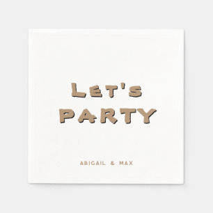 Personalized Let's Party Gold Cocktail Napkin