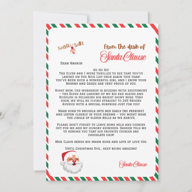 Personalized Letter (Front)