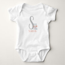 Personalized Letter and  Name Baby Bodysuit